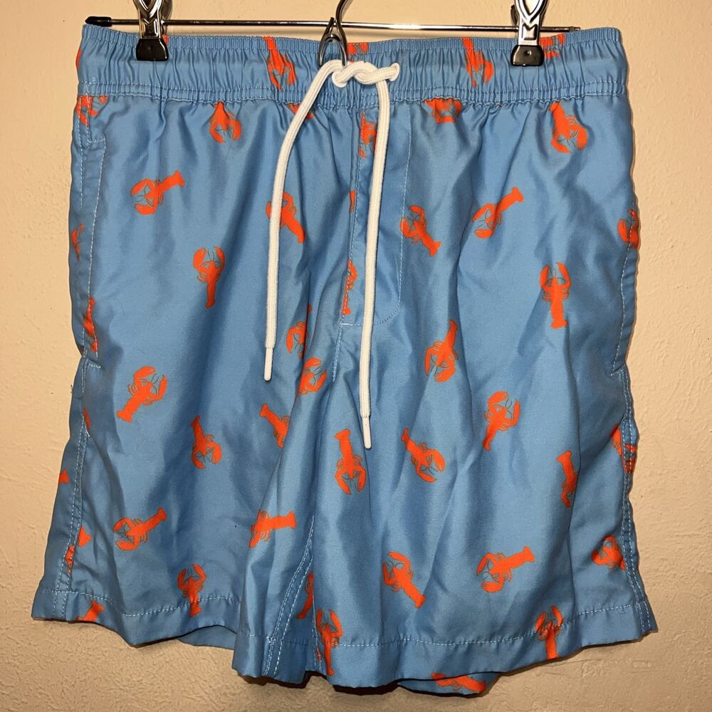 Men's Size Small Amazon Essentials Blue Crabs Lobster Swim Trunks